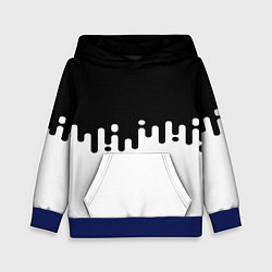 Толстовка-худи детская Чёрно-белый узор, цвет: 3D-синий