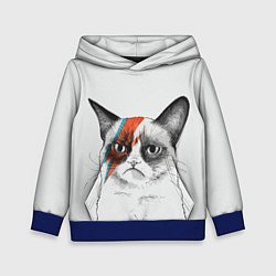 Толстовка-худи детская David Bowie: Grumpy cat, цвет: 3D-синий