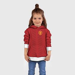 Толстовка-худи детская Manchester United: Red Lines, цвет: 3D-белый — фото 2