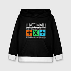 Толстовка-худи детская Ed Sheeran: I hate math цвета 3D-белый — фото 1
