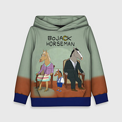 Толстовка-худи детская BoJack Horseman, цвет: 3D-синий