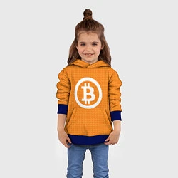 Толстовка-худи детская Bitcoin, цвет: 3D-синий — фото 2