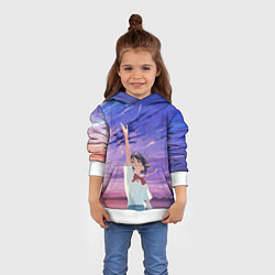 Толстовка-худи детская Your Name, цвет: 3D-белый — фото 2