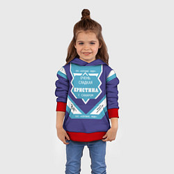 Толстовка-худи детская Очень сладкая Кристина, цвет: 3D-красный — фото 2