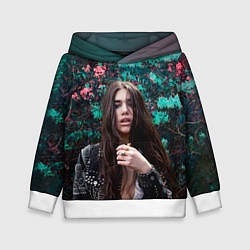 Толстовка-худи детская Dua Lipa: Floral, цвет: 3D-белый