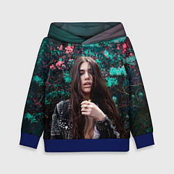 Толстовка-худи детская Dua Lipa: Floral, цвет: 3D-синий