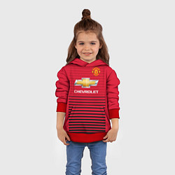 Толстовка-худи детская FC Manchester United: Away 18/19, цвет: 3D-красный — фото 2
