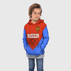 Толстовка-худи детская Russia Red & Blue, цвет: 3D-меланж — фото 2