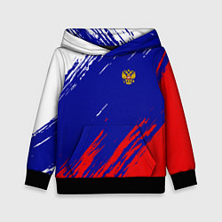 Толстовка-худи детская RUSSIA SPORT, цвет: 3D-черный
