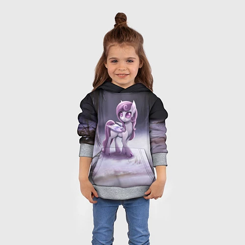 Детская толстовка Violet Pony / 3D-Меланж – фото 4