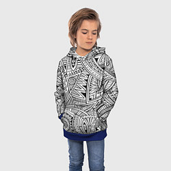 Толстовка-худи детская Черно-белая этника, цвет: 3D-синий — фото 2