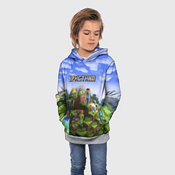 Толстовка-худи детская Майнкрафт: Кристина, цвет: 3D-меланж — фото 2