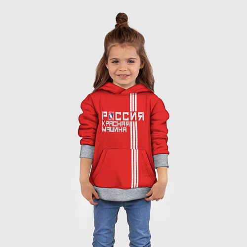 Детская толстовка Россия: Красная Машина / 3D-Меланж – фото 4