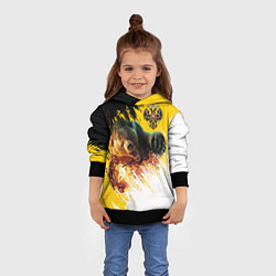 Толстовка-худи детская Имперский медведь, цвет: 3D-черный — фото 2