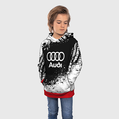 Детская толстовка Audi: Black Spray / 3D-Красный – фото 3