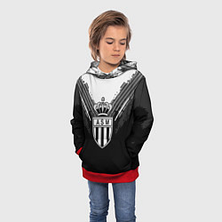 Толстовка-худи детская FC Monaco: Black Style, цвет: 3D-красный — фото 2
