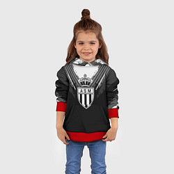 Толстовка-худи детская FC Monaco: Black Style, цвет: 3D-красный — фото 2