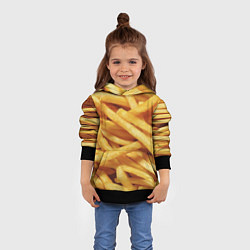 Толстовка-худи детская Картофель фри, цвет: 3D-черный — фото 2