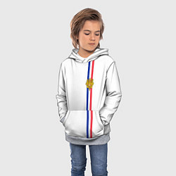 Толстовка-худи детская Франция: лента с гербом, цвет: 3D-меланж — фото 2