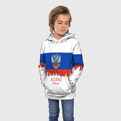 Толстовка-худи детская Altai: Russia, цвет: 3D-белый — фото 2