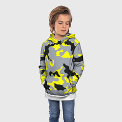 Толстовка-худи детская Yellow & Grey Camouflage, цвет: 3D-белый — фото 2