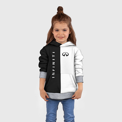 Детская толстовка Infiniti: Black & White / 3D-Меланж – фото 4