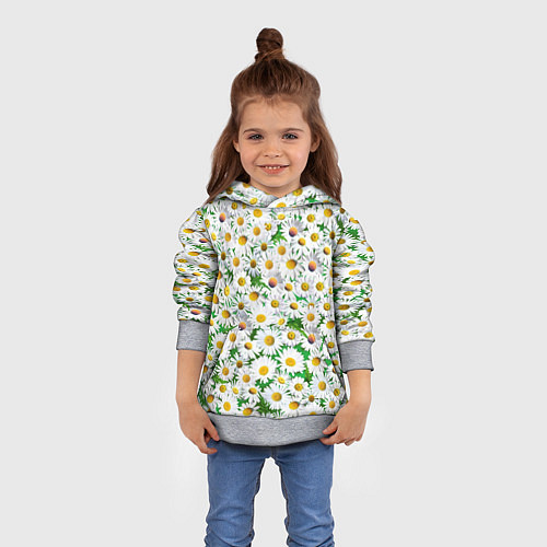 Детская толстовка Полевые ромашки / 3D-Меланж – фото 4