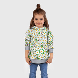 Толстовка-худи детская Полевые ромашки, цвет: 3D-меланж — фото 2