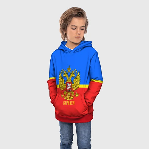 Детская толстовка Барнаул: Россия / 3D-Красный – фото 3