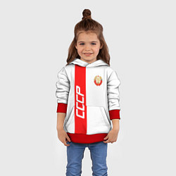 Толстовка-худи детская СССР: White Collection, цвет: 3D-красный — фото 2
