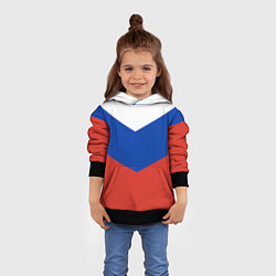 Толстовка-худи детская Российский триколор, цвет: 3D-черный — фото 2