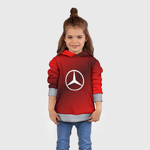 Детская толстовка Mercedes: Red Carbon / 3D-Меланж – фото 4