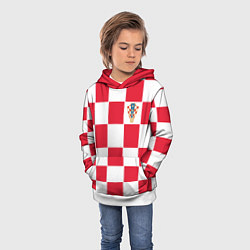 Толстовка-худи детская Сборная Хорватии: Домашняя ЧМ-2018, цвет: 3D-белый — фото 2