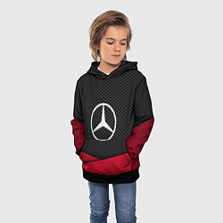 Толстовка-худи детская Mercedes Benz: Grey Carbon, цвет: 3D-черный — фото 2