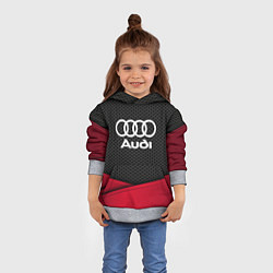 Толстовка-худи детская Audi: Grey Carbon, цвет: 3D-меланж — фото 2