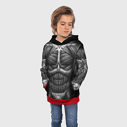 Толстовка-худи детская Экзоскелет, цвет: 3D-красный — фото 2