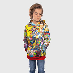 Толстовка-худи детская Pokemon Bombing, цвет: 3D-красный — фото 2