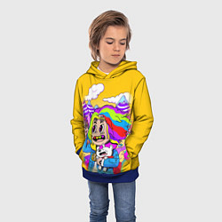Толстовка-худи детская 69 Rainbow, цвет: 3D-синий — фото 2