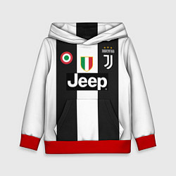 Толстовка-худи детская FC Juventus 18-19, цвет: 3D-красный