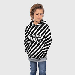 Толстовка-худи детская BTS: B&W Stripes, цвет: 3D-меланж — фото 2