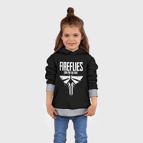 Детская толстовка Fireflies: White Logo / 3D-Меланж – фото 4