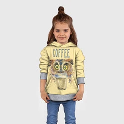 Толстовка-худи детская Owls like coffee, цвет: 3D-меланж — фото 2