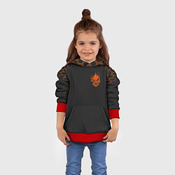 Толстовка-худи детская Cyberpunk 2077: Samurai, цвет: 3D-красный — фото 2