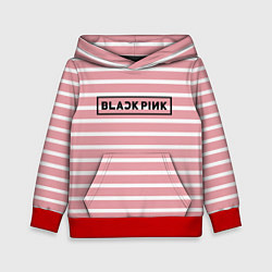 Толстовка-худи детская Black Pink: Striped Geometry, цвет: 3D-красный