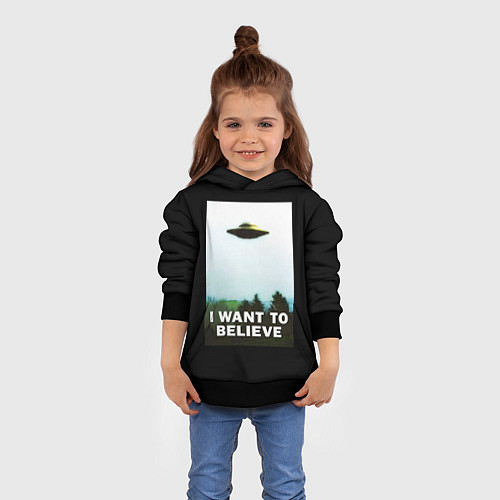 Детская толстовка I Want To Believe / 3D-Черный – фото 4