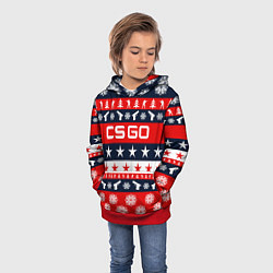 Толстовка-худи детская CS:GO New Year, цвет: 3D-красный — фото 2