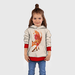 Толстовка-худи детская Paint Fox, цвет: 3D-красный — фото 2