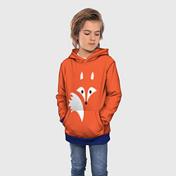 Толстовка-худи детская Лисичка, цвет: 3D-синий — фото 2