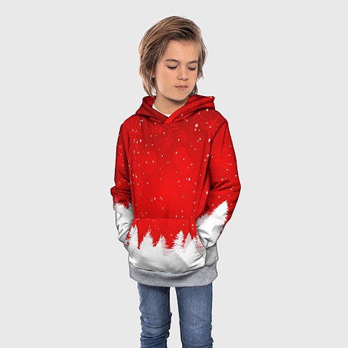 Детская толстовка Christmas pattern / 3D-Меланж – фото 3