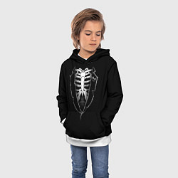 Толстовка-худи детская Хэллоуинский скелет, цвет: 3D-белый — фото 2